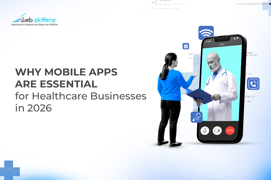 Modern healthcare concept showing a doctor on a mobile app and a user accessing digital medical services